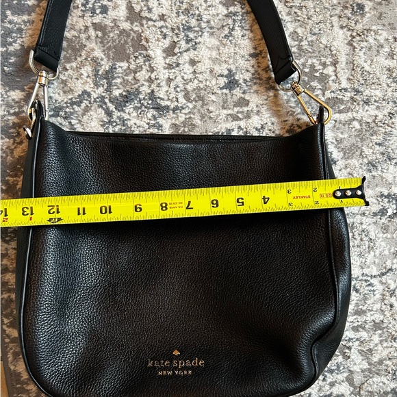Kate Spade women’s 100% pebble leather top handle  shoulder handbag zip  black - Picture 7 of 8